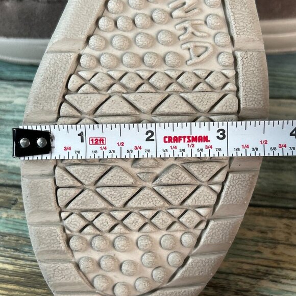 Minnetonka Womens 6.5 Flats Gray Suede Slip On Loafers Stitched Moc Toe Shoes - Picture 9 of 11